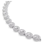 Una Angelic set Round cut, White, Rhodium plated